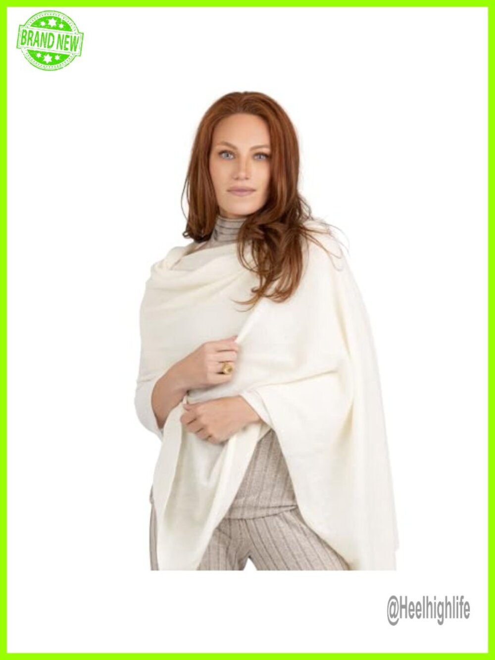 100% Cashmere Wrap Scarf Knitted Shawl Stole Fringe Women Travel